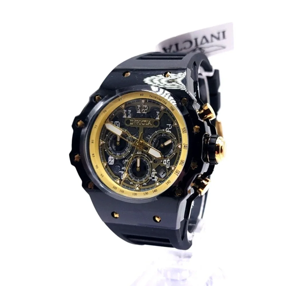 Invicta Racing Vaulthan 69662 Men's Watch Black Gold 44mm New